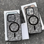 Luxury Lanyard Magnetic Phone Case For iPhone 13 17 16 18 Pro Max 11 15 14 12 17pro Shockproof Acrylic Matte Cat Painted Cover