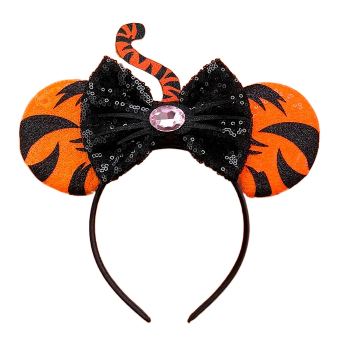 Mouse Ears Sequin Bow Cosplay Headband for Women & Adults