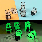 Mini Glowing in Dark Panda Toy DIY Handmade Resin Luminous  Home Ornaments Panda Decorate Micro Landscape Children's Gift