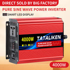 3000W DC 12V to AC 220V 50hz Pure Sine Wave Inverter Power Inverter Charger  Adapter Universal Socket