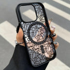 Luxury Lanyard Magnetic Phone Case For iPhone 13 17 16 18 Pro Max 11 15 14 12 17pro Shockproof Acrylic Matte Cat Painted Cover