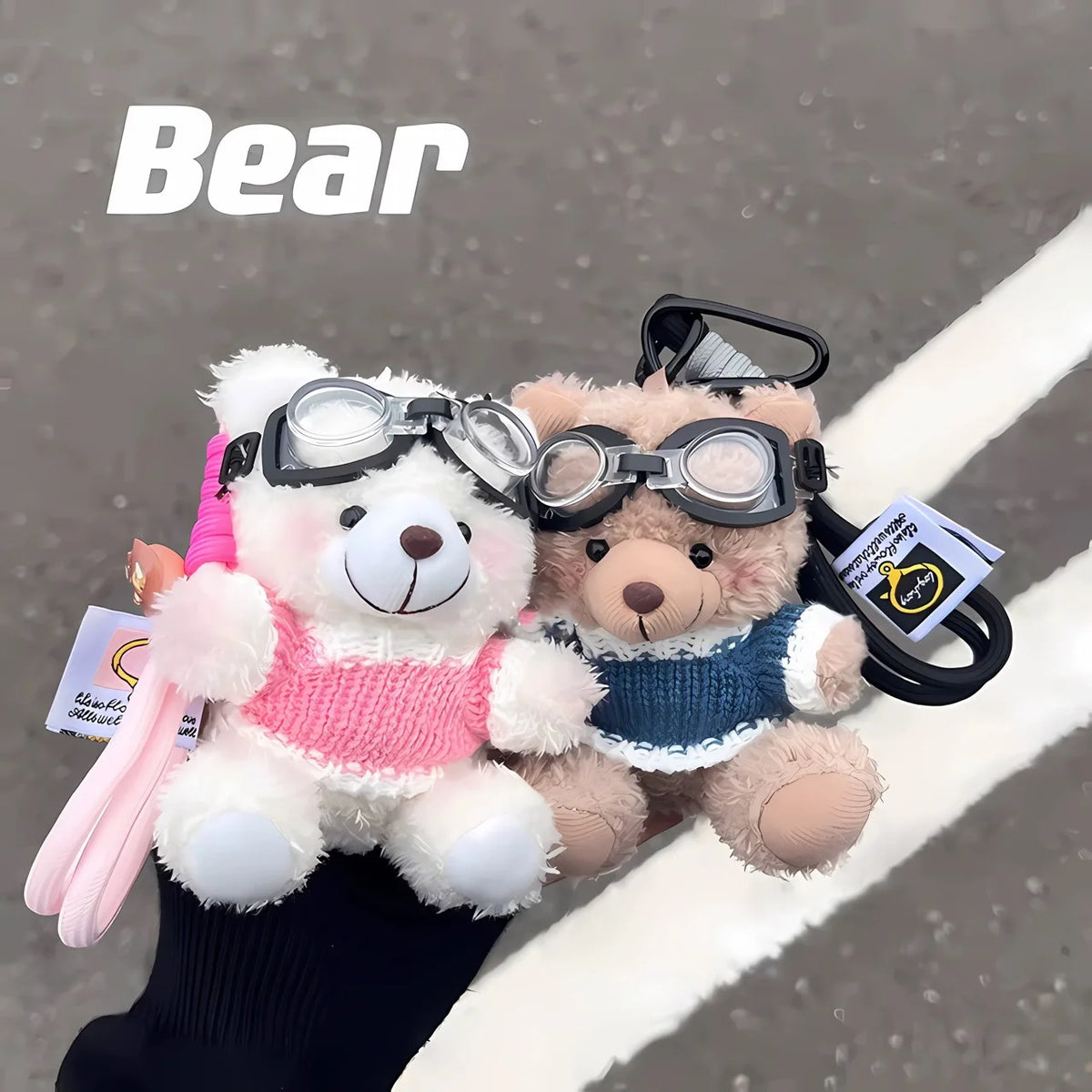 Brown Bear Plush Keychain Cute Bag Charm Gift for Kids and Women