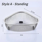 Stainless Steel Triangle Sink Drain Basket – Food Filter Organizer Rack