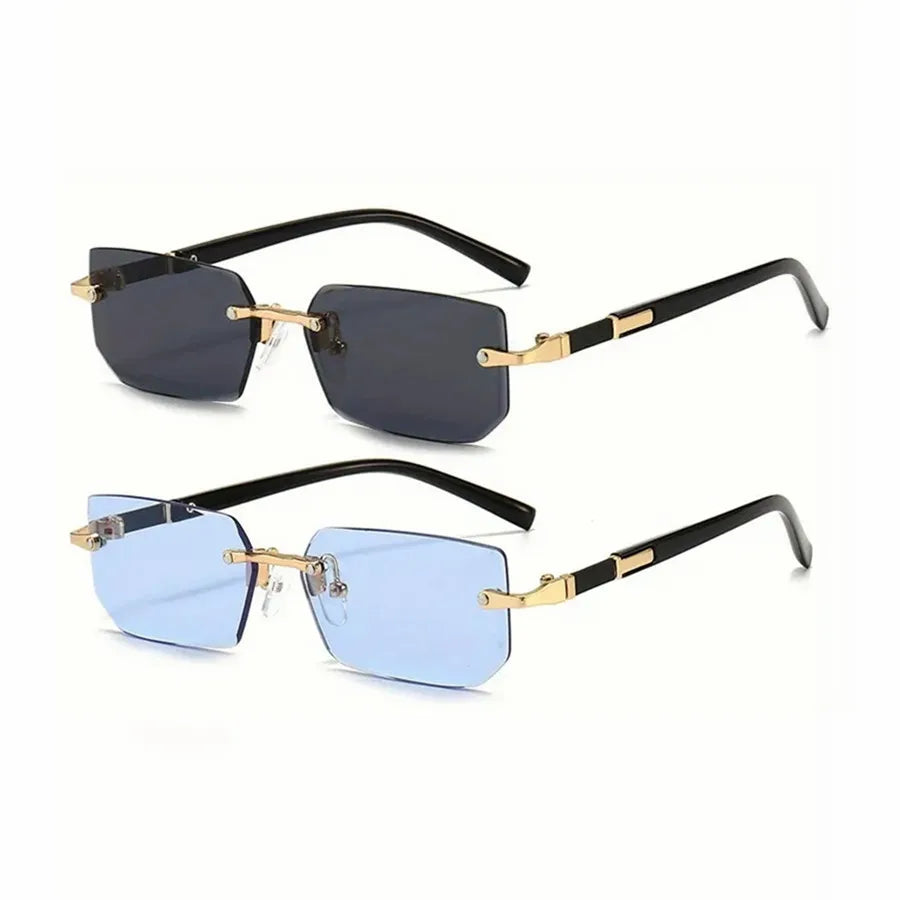 Rimless Rectangle UV400 Fashion Sunglasses for Men & Women