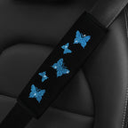1 Glitter Pink Butterfly Blingling Fabric Automotive Supplies Seat Belt Shoulder Cover Comfortable Anti-tightening Safety Belt