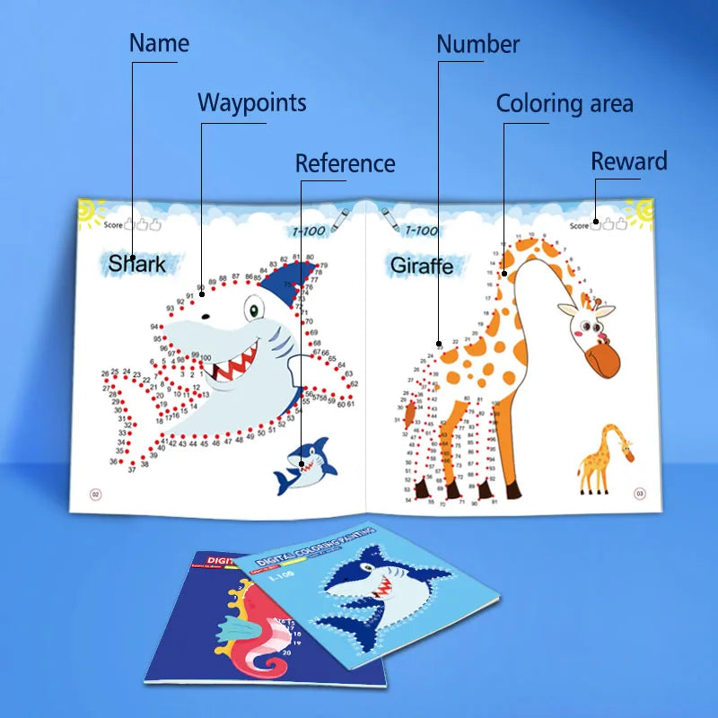 Kids Line Drawing & Number Learning Doodle Activity Book