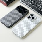 Fashion Plating Luggage Stripes For MagSafe Phone Case For iPhone 18 17 16 15 14 Pro Max Shockproof Wireless Charge Matte Cover