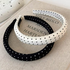 Retro Satin Polka Dot Sponge Headband for Women