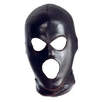 Cosplay Wetlook Hood Head Latex Mask Pirate Headgear Black Leather Head 3 Holes Cover Face Mask For CS Game Halloween Carnival