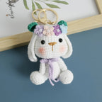 Cute Rabbit Crochet Keychain Handmade Bunny Bag Charm