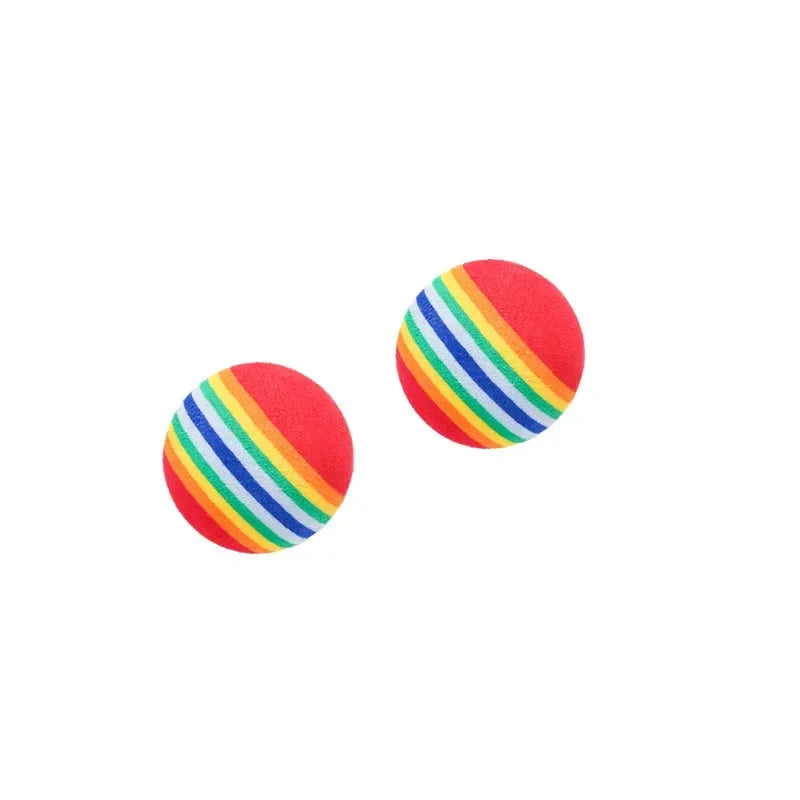 Rainbow EVA Cat Toy Balls for Interactive Chasing and Indoor Play
