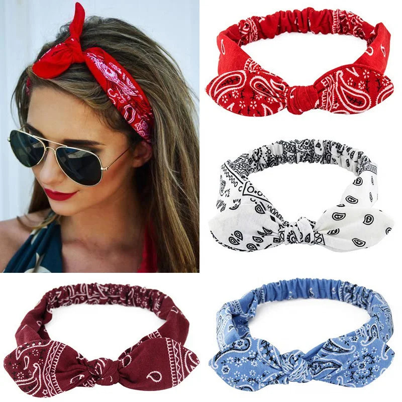 Boho Cross Knot Elastic Headband for Women