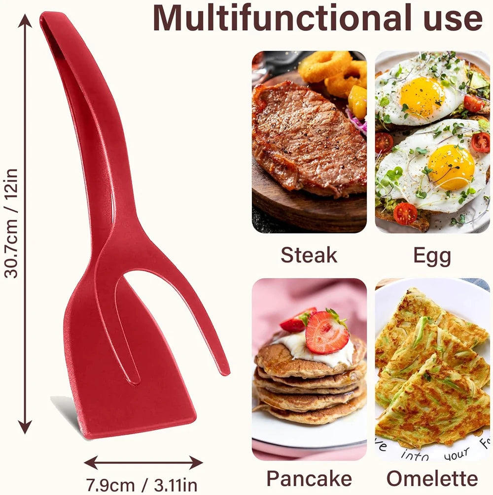 2-in-1 Grip Flip Spatula Clamp – Non-Stick Kitchen Turner Tool