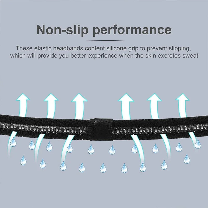 4-Pack Non-Slip Elastic Sports Headbands for Men & Women