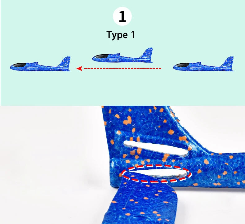 48cm EPP Foam Aircraft Toy – Hand Throwing Stunt Glider Plane