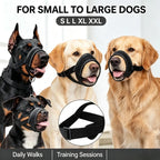 Dog Mouth Muzzle Anti Bark Dog Collar Breathable Dog Training Tool Nylon Muzzle Set with Stripes Summer Pet Leashes