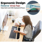 Ergonomic Keyboard Wrist Rest with Memory Foam Mouse Pad Set for Office Gaming PC Laptop - Wrist Support Mousepad