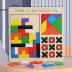 Wooden Tangram Russian Blocks Puzzle for STEM Learning and Creative Play