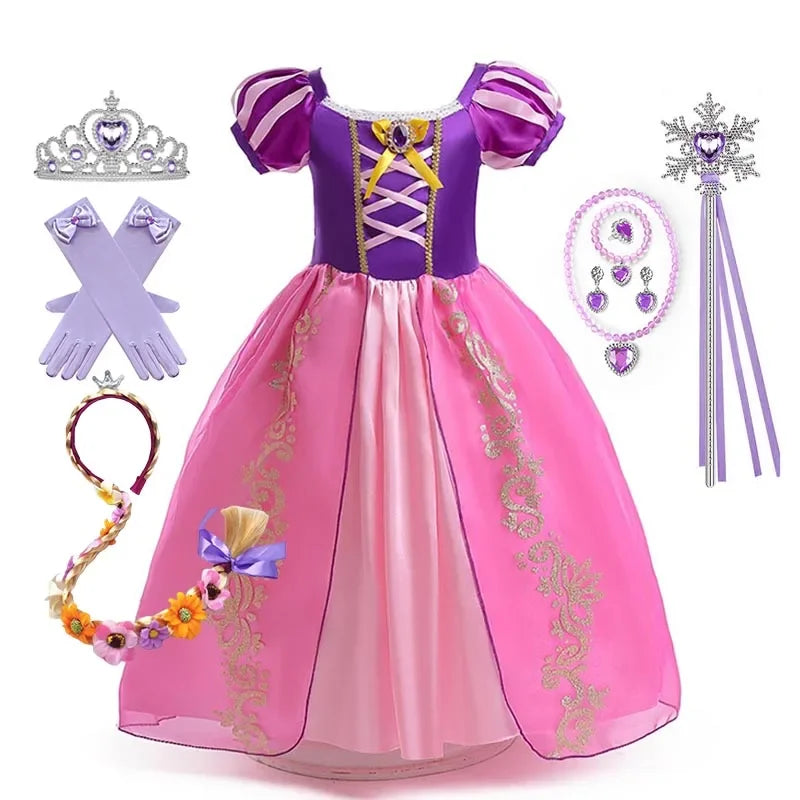 Girls Princess Costume Dress – Disney Inspired Cinderella, Snow White & Rapunzel