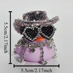 Luxury Diamond Rubber Duck Car Ornaments Purple Pink Black Car Ducks Funny Office Gifts Dashboard Decorations for Jeep for BMW