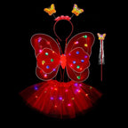 Luminous Wings Flashing Butterfly Skirt Lights Suit LED Children Costume Props Girls Skirts Angel 2-8year Easter Valentines Day