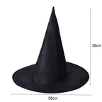 Halloween Witch Hat Black Folds Wizard Hats for Women Men Masquerade Party Carnival Costume Cosplay Props Halloween Decorations