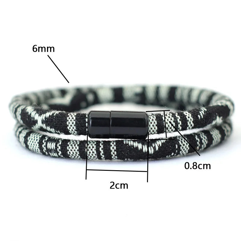 New In Men Bohemia Rope Bracelet Attract Magentic Braclet Adventure Survival Braslet Pulseras Hilo Hombre Beach Surf Brazalete