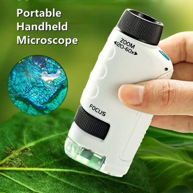 Pocket Microscope Science Toy Kit for Kids with LED Light STEM