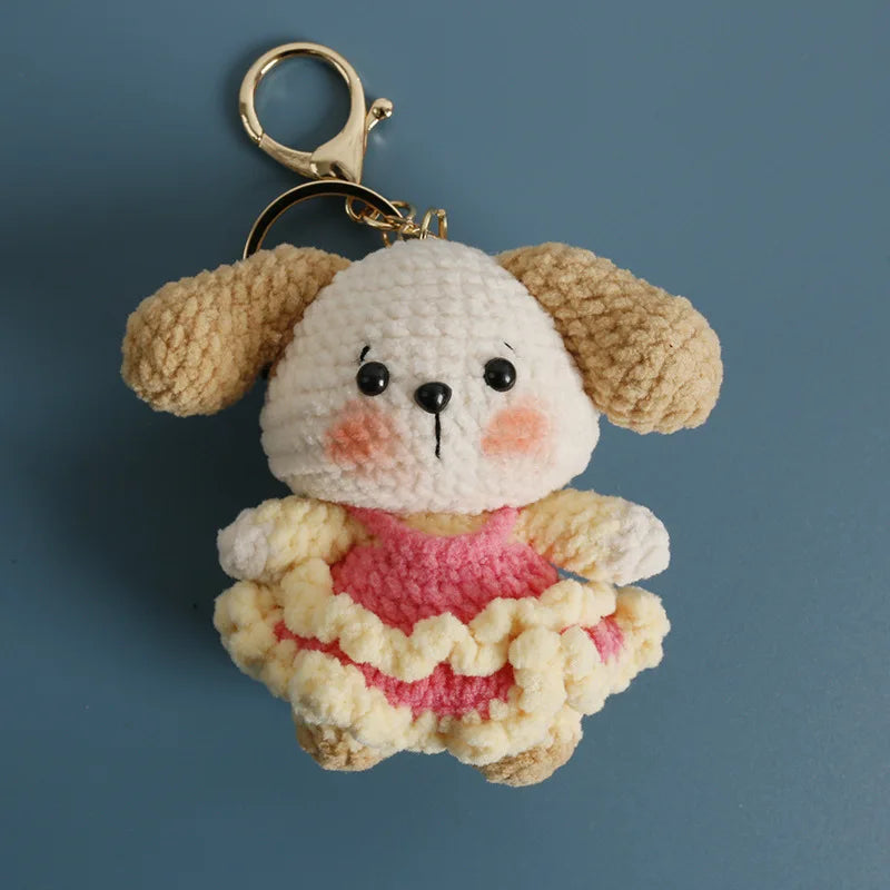 Cute Crochet Animal Doll Keychain Sheep Puppy Bag Charm