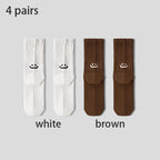 4 Pairs Men's Cotton Work Socks Long Running Breathable Ankle Crew Socks Casual Socks for Men Cycling Socks