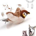 Interactive Chirping Flapping Bird Pet Toy for Cats and Dogs Play