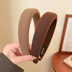 Solid Color Sponge Wide Headband for Women