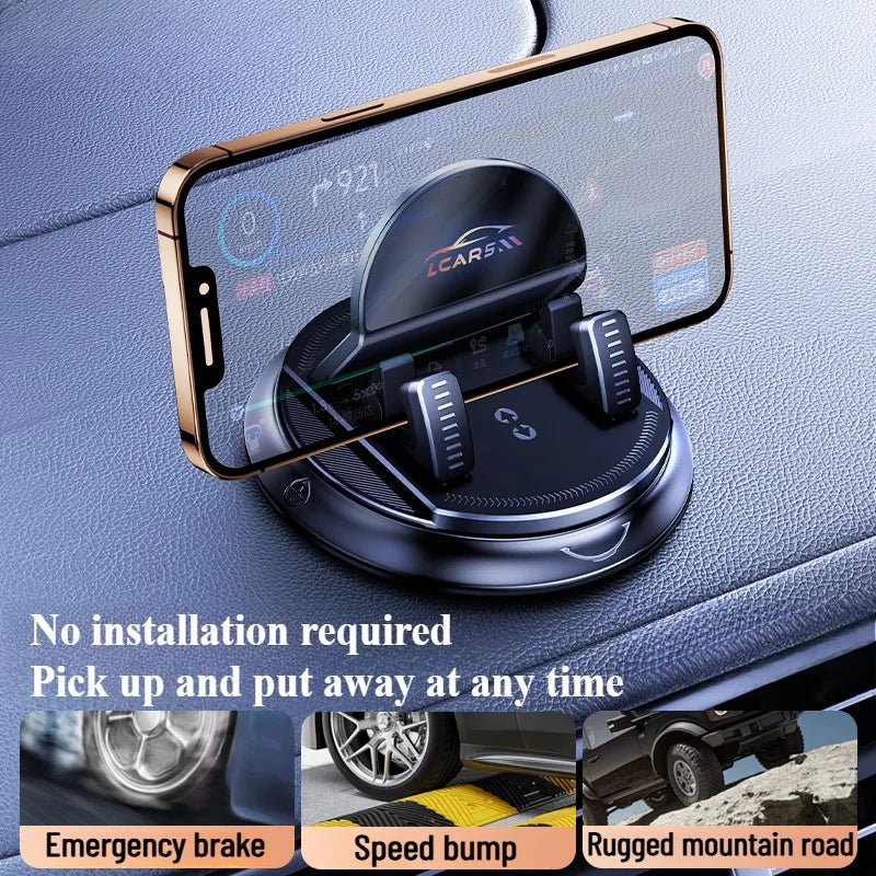 360 Degree Rotating Car Mobile Holder Sticky Phone Stand for Dashboard Multi Purpose Use in Auto and House Accessory