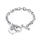 Big Heart Charm Hallowout Star Fire Ball Bracelet For Women Imitation Pearl Cute Charm Lock Closure Ins Women Bracelet Jewelry
