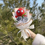 Amine Super Hero Spider-Man Stuffed Plush Dolls Creative Handmade Bouquets for Boys Graduation Christmas Birthday Gifts