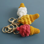 Cute Crochet Ice Cream Keychain Cone Bag Charm