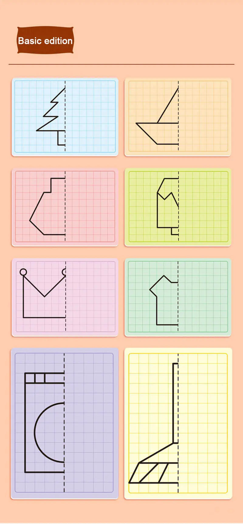 Kids Grid Symmetry Drawing Book – Fine Motor & Writing Training Toy