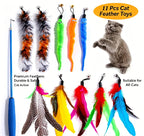 11pcs Replacement Cat Feather Toy Set Feather Replacement Head Retractable Cat Stick Cat Products