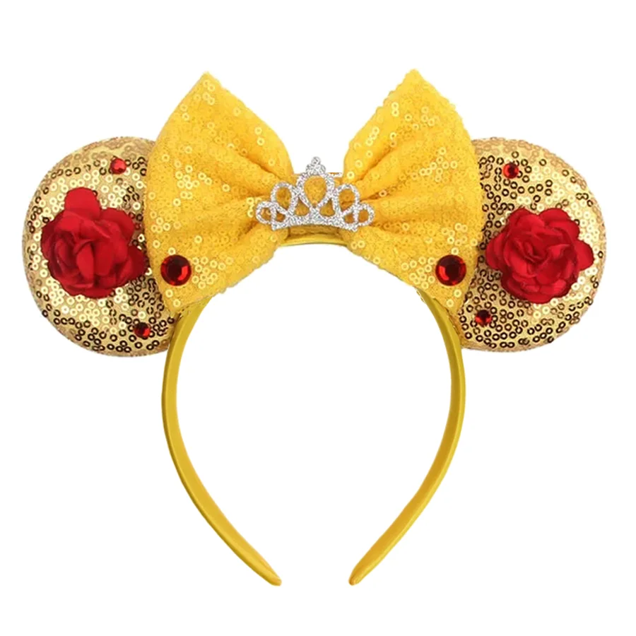 Mouse Ears Sequin Bow Cosplay Headband for Women & Adults