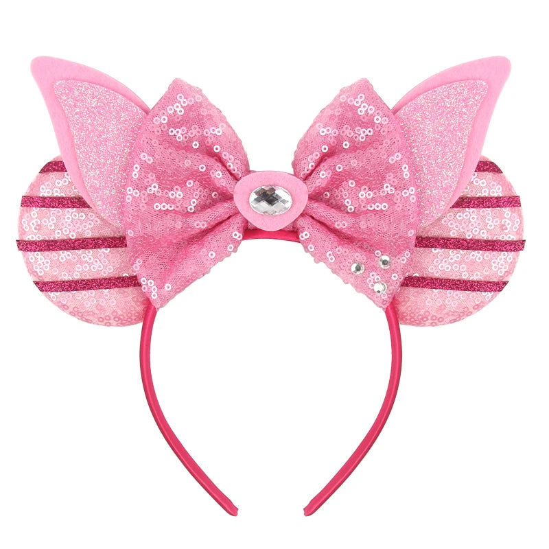 2026 Trip Mouse Ears Headband for Girls Women Sequin Castle 5"Bow Hairband Festival Party Cosplay DIY Hair Accessories