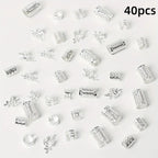 40PCS/Set Women's Elegant Hollow Hair Rings Set with Various Patterns DIY Hair Accessories for Girls Loc Hair Jewelry for Braids