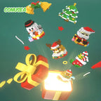 Christmas Building Block Series Gifts Micro Bricks Santa Claus Reindeer Assembling Bricks Table Decoration Toys Children Kids