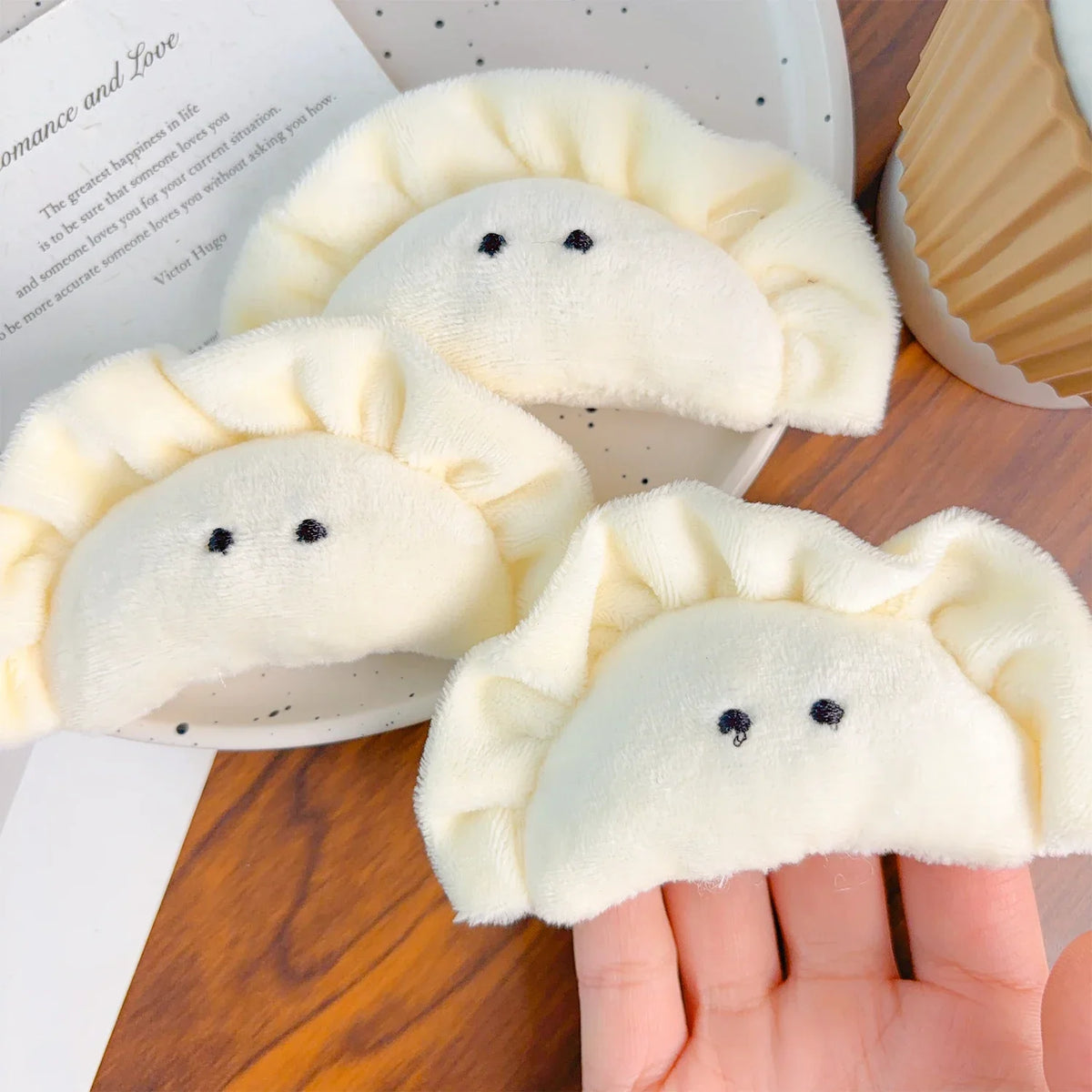 Soft Plush Dumpling Keychain Cute Food Bag Charm