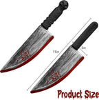 Halloween Bloody Butcher Knife Prop Scary Plastic Slasher Cleaver Knife Props for Halloween Haunted House Costume Accessories