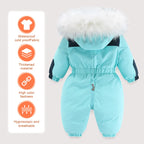Ircomll Kids Boy Girl Winter Snowsuit Plus Velvet Toddler Jacket Clothes For Boy Infant Jumpsuit Hoodied Overalls 2-6Y Outwear