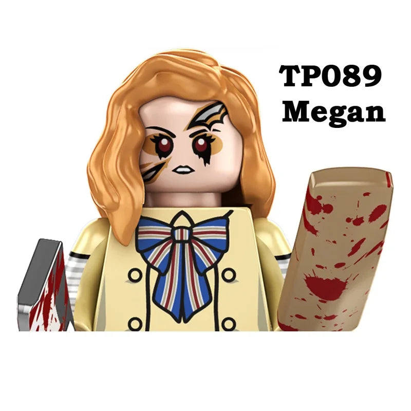 Novel Horrible Movie Halloween Pumpkin Witch Nun Vampire Zombies Building Blocks Mini Action Figure Toys