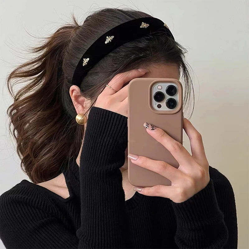 1PC Retro Hair Hoop Temperament Bee Wide Hair Hoop Hairbands For Women Girls French Versatile Fashion Headband Hair Accessories