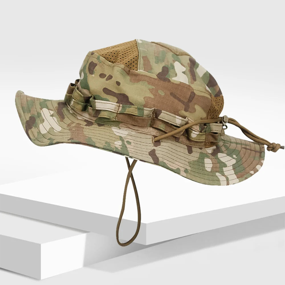 1pc/3pcs Camo Boonie Hat Sunscreen Breathable Bucket Hat Men's Outdoor Hiking Hunting Fishing Windproof Fisherman's Hat