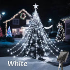 1PC Five-pointed Star Waterfall Lights USB/Solar Powered  Christmas String Lights for Christmas Party Halloween Home Decor