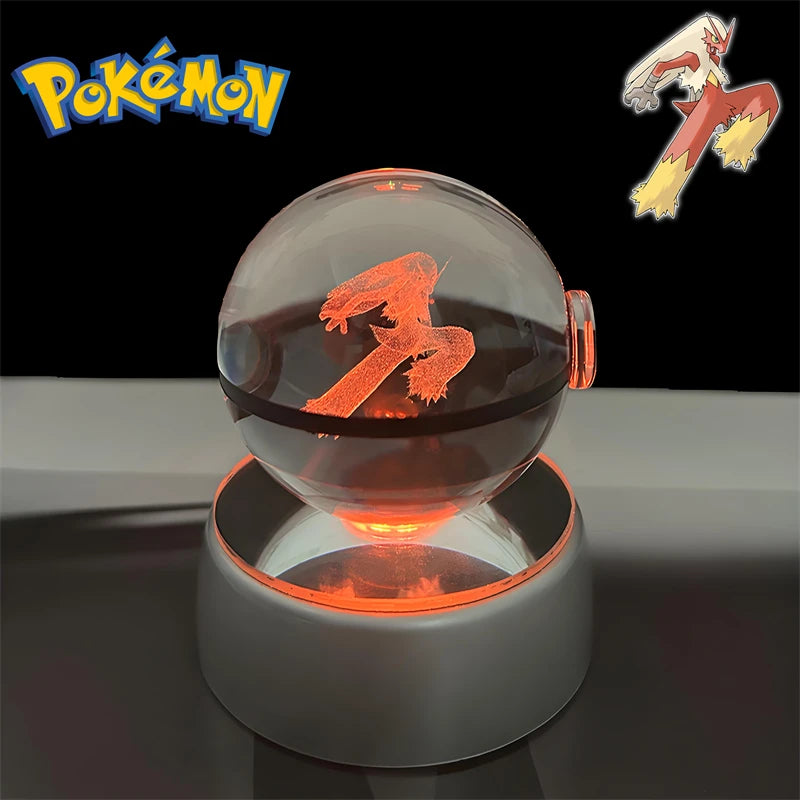 Pokémon 3D Crystal Poké Ball LED Night Light Collectible Figure